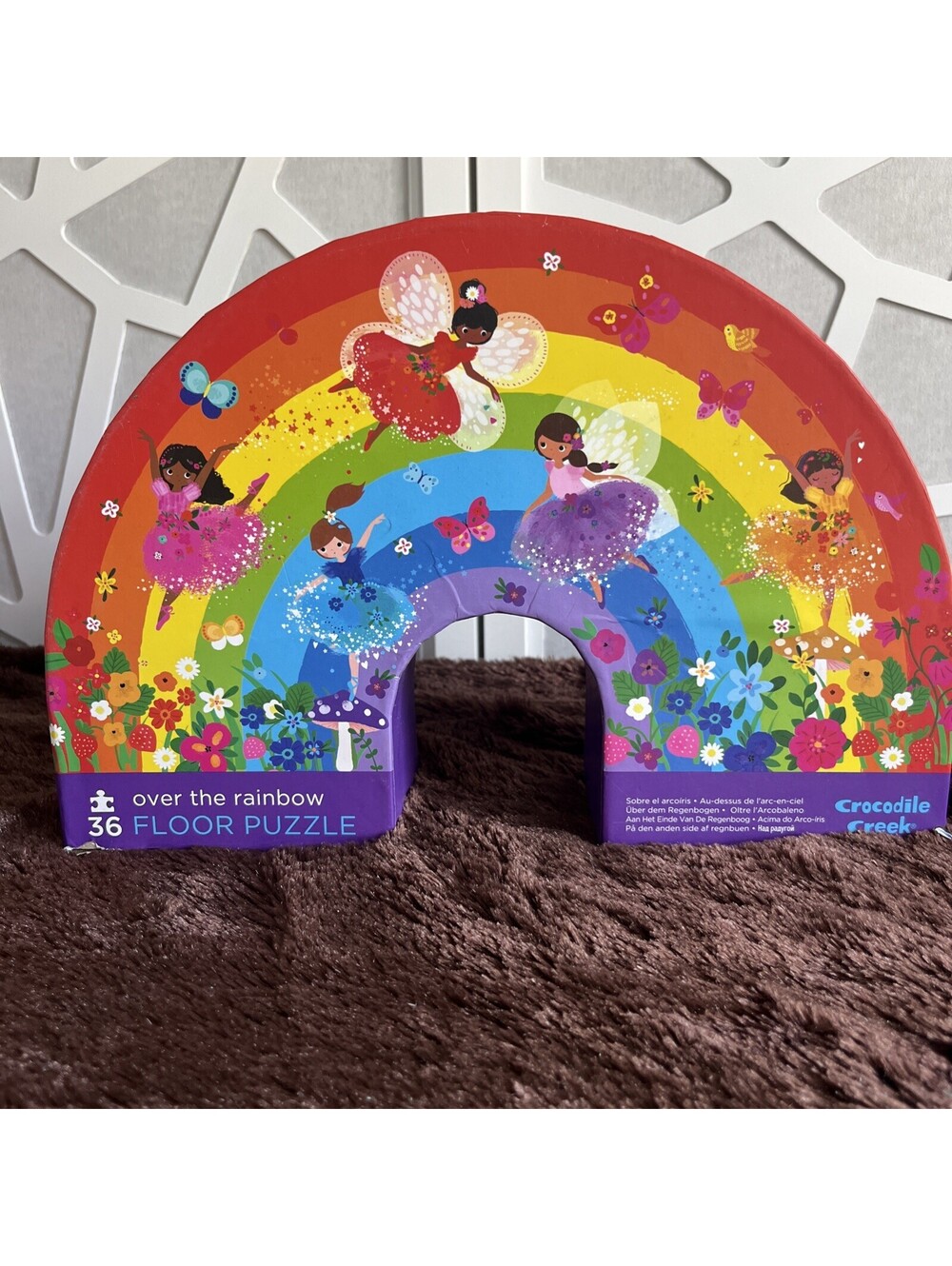 FUN KIDS FLOOR PUZZLE! Crocodile Creek Over The Rainbow Fairies 36 Pc Puzzle